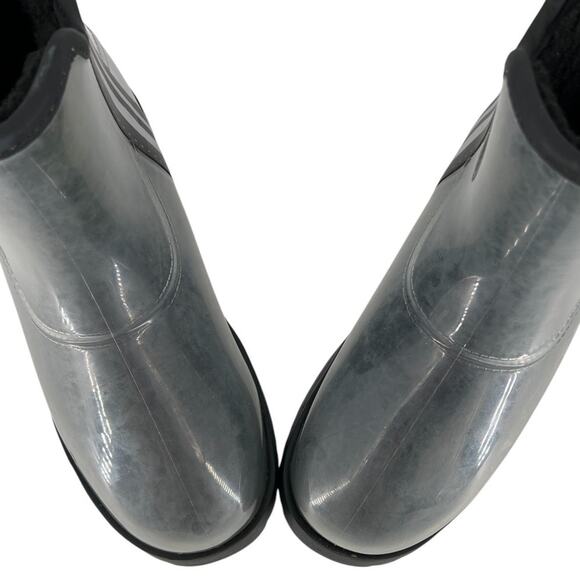 Time and Tru Clear Gray Faux Sherpa Lined Short Boots Women Size 8 - Picture 6 of 15